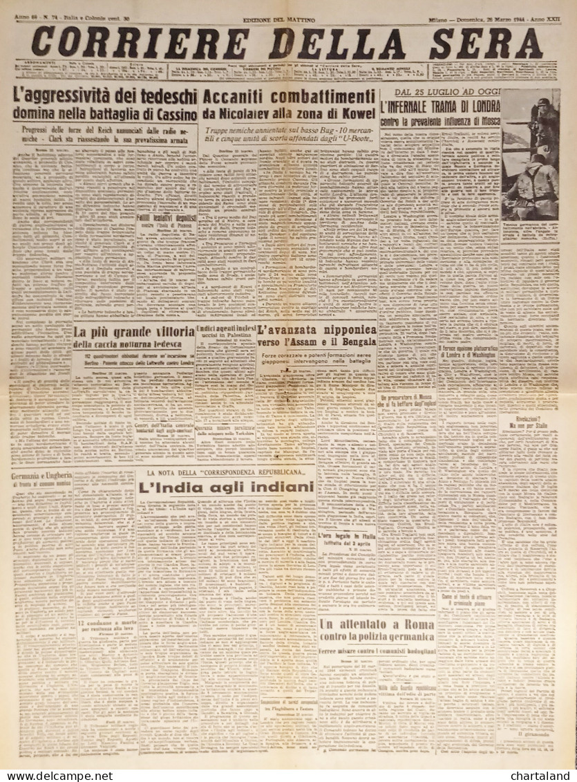 Corriere Della Sera N. 74 - 1944 Combattimenti Da Nikolaev Alla Zona Di Kowel - Altri & Non Classificati