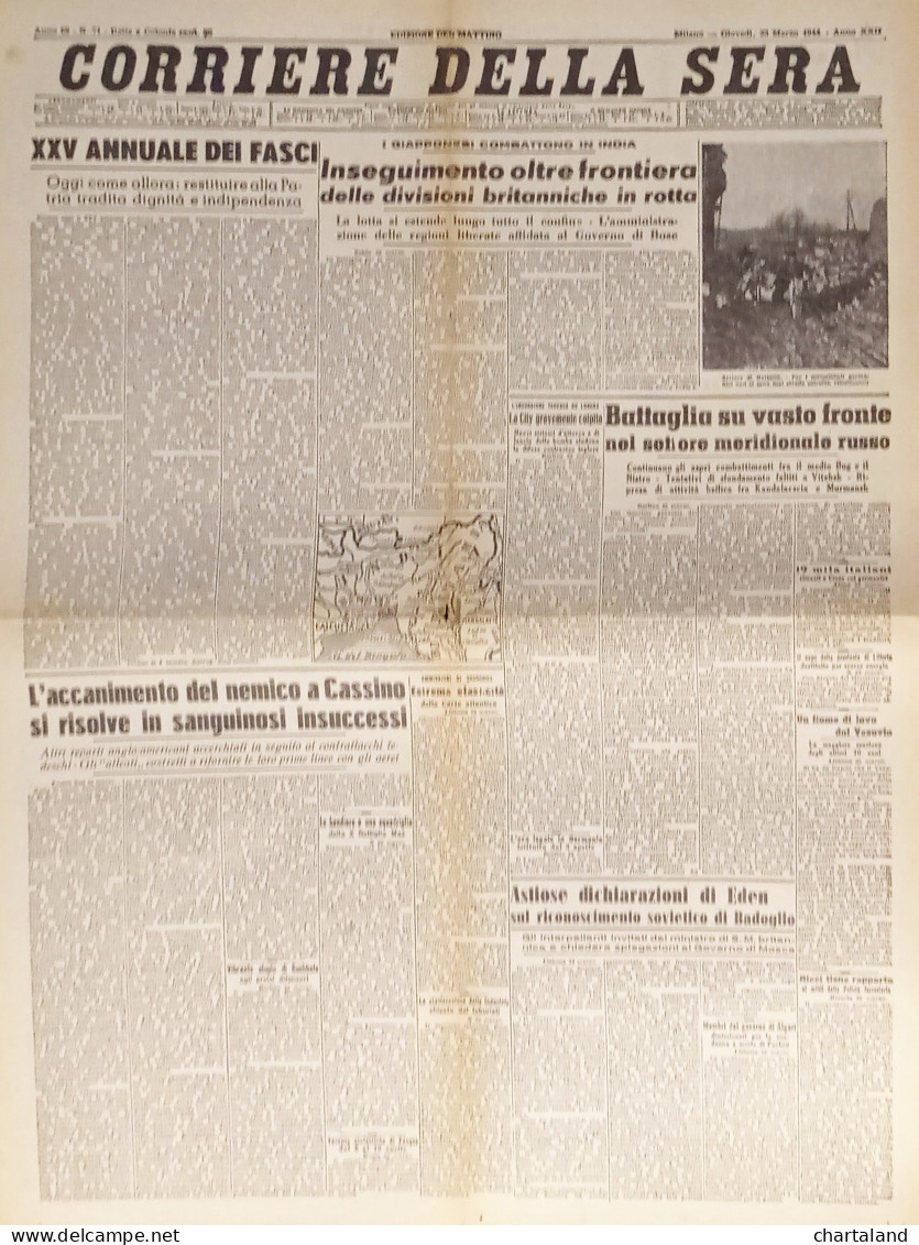 Corriere Della Sera N. 71 - 1944 - XXV Annuale Dei Fasci - Altri & Non Classificati