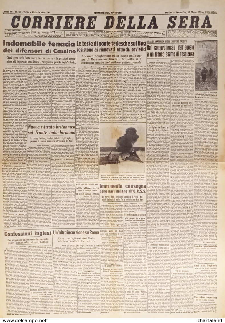 Corriere Della Sera N. 68 - 1944 Le Teste Di Ponte Tedesche Sul Bug Resistono - Altri & Non Classificati