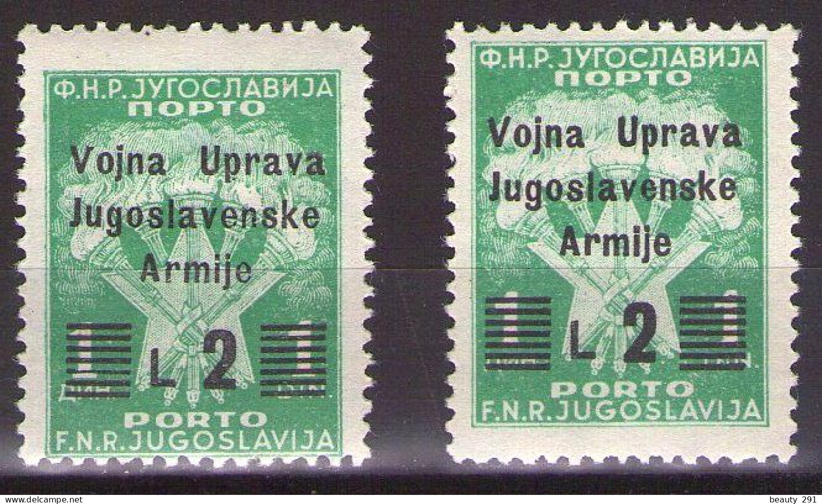 1947 ISTRIA E LITORALE SLOVENO,AMMINISTRAZIONE MILITARE JUGOSLAVA, SEGNATASSE,PORTO ,Sass. 21  MNH**VF - Occup. Iugoslava: Litorale Sloveno