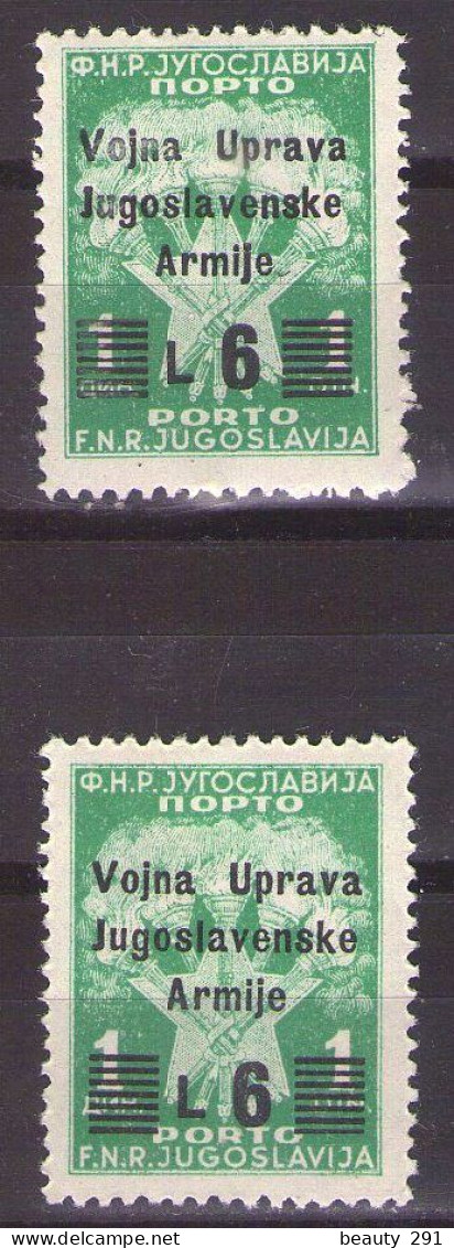 1947 ISTRIA E LITORALE SLOVENO,AMMINISTRAZIONE MILITARE JUGOSLAVA, SEGNATASSE,PORTO ,Sass. 22  MNH**VF - Yugoslavian Occ.: Slovenian Shore