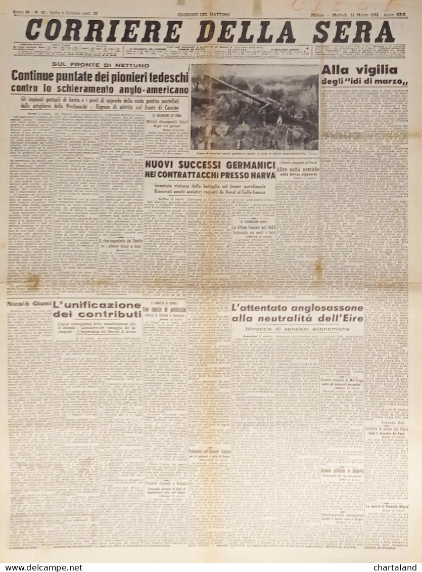 Corriere Della Sera N. 63 - 1944 Nuovi Successi Germanici Presso Narva - Altri & Non Classificati