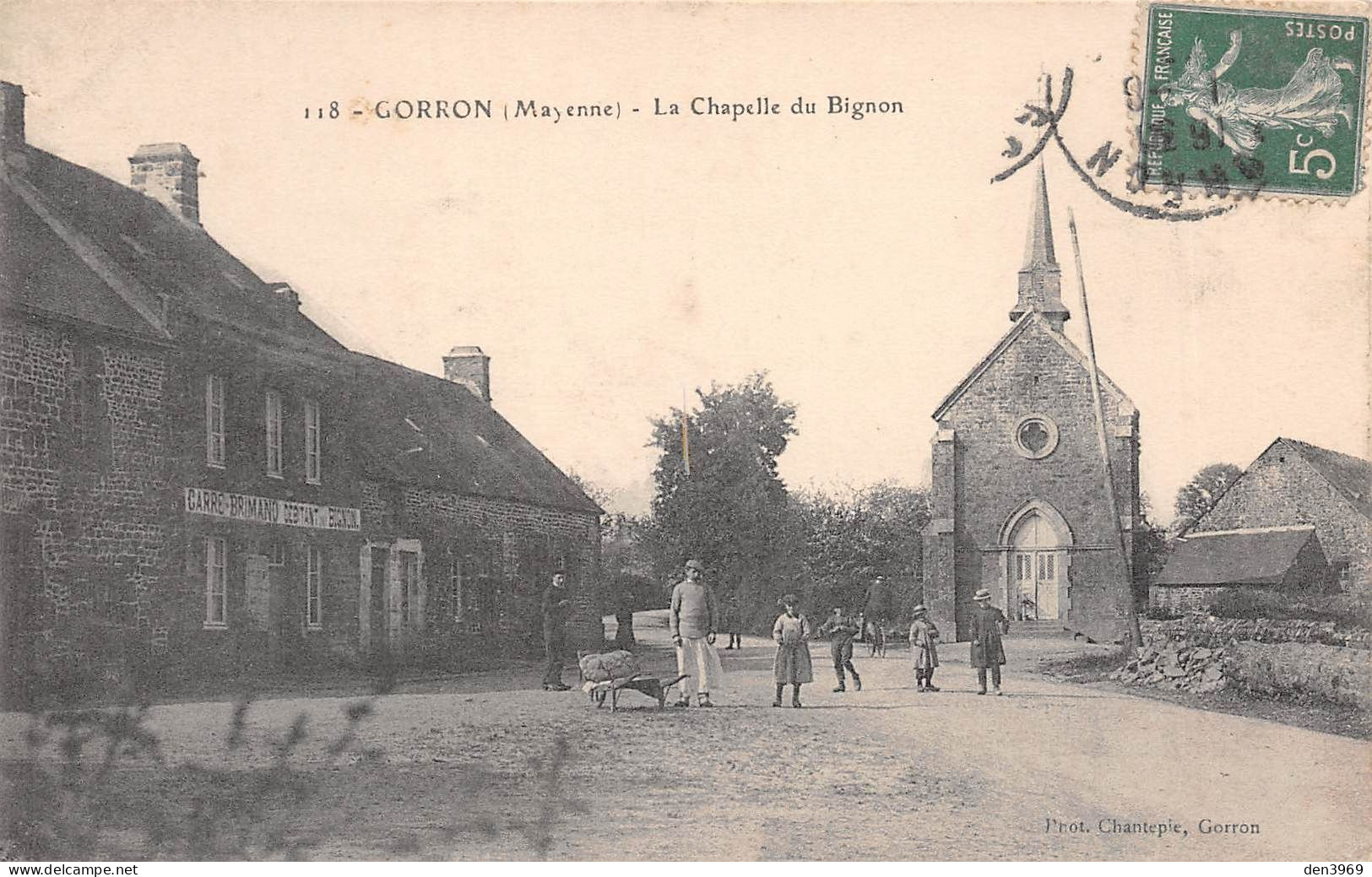 GORRON (Mayenne) - La Chapelle Du Bignon - Carré-Brimand Débitant - Voyagé 1913 (2 Scans) - Gorron