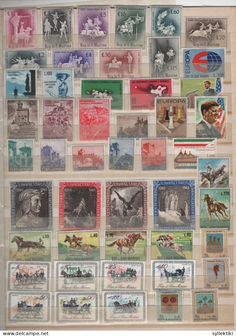 SAN MARINO LARGE COLLECTION OF 205 DIFFERENT MNH STAMPS - Collezioni & Lotti