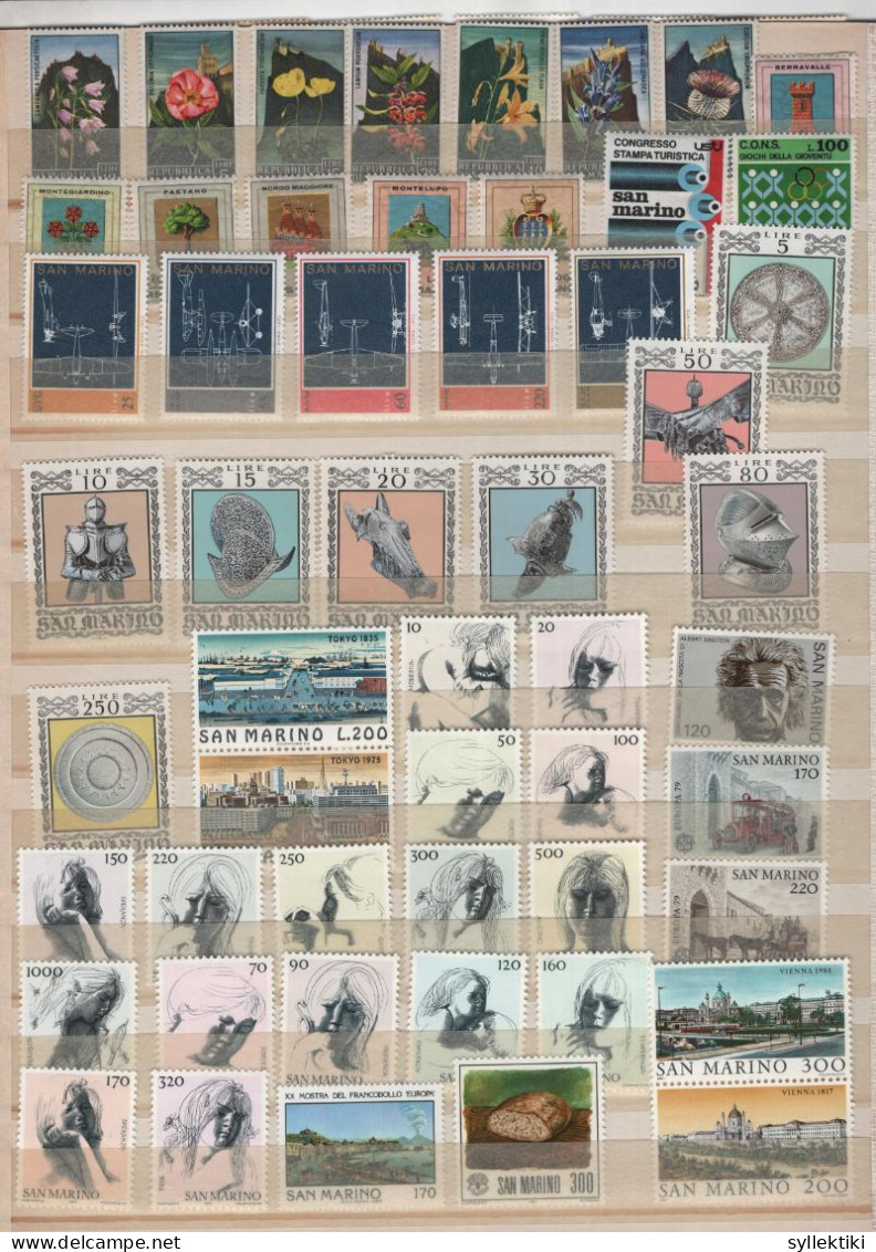 SAN MARINO LARGE COLLECTION OF 205 DIFFERENT MNH STAMPS - Collections, Lots & Series