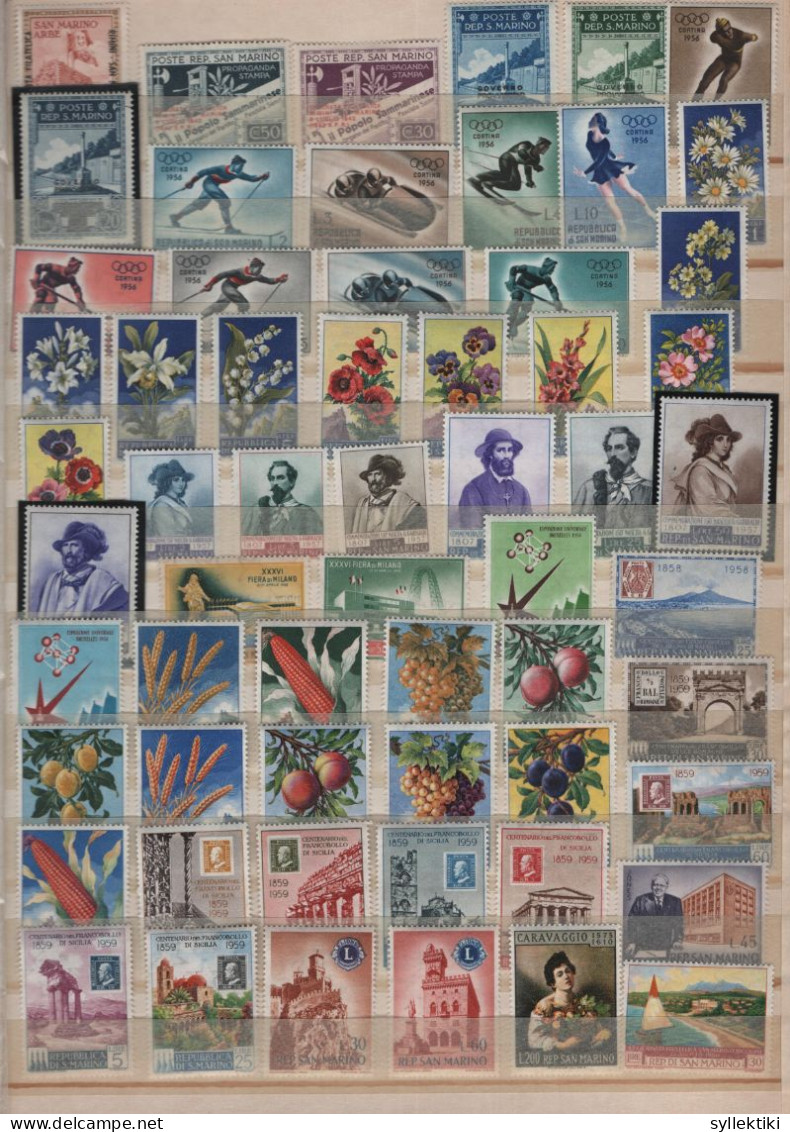 SAN MARINO LARGE COLLECTION OF 205 DIFFERENT MNH STAMPS - Collezioni & Lotti