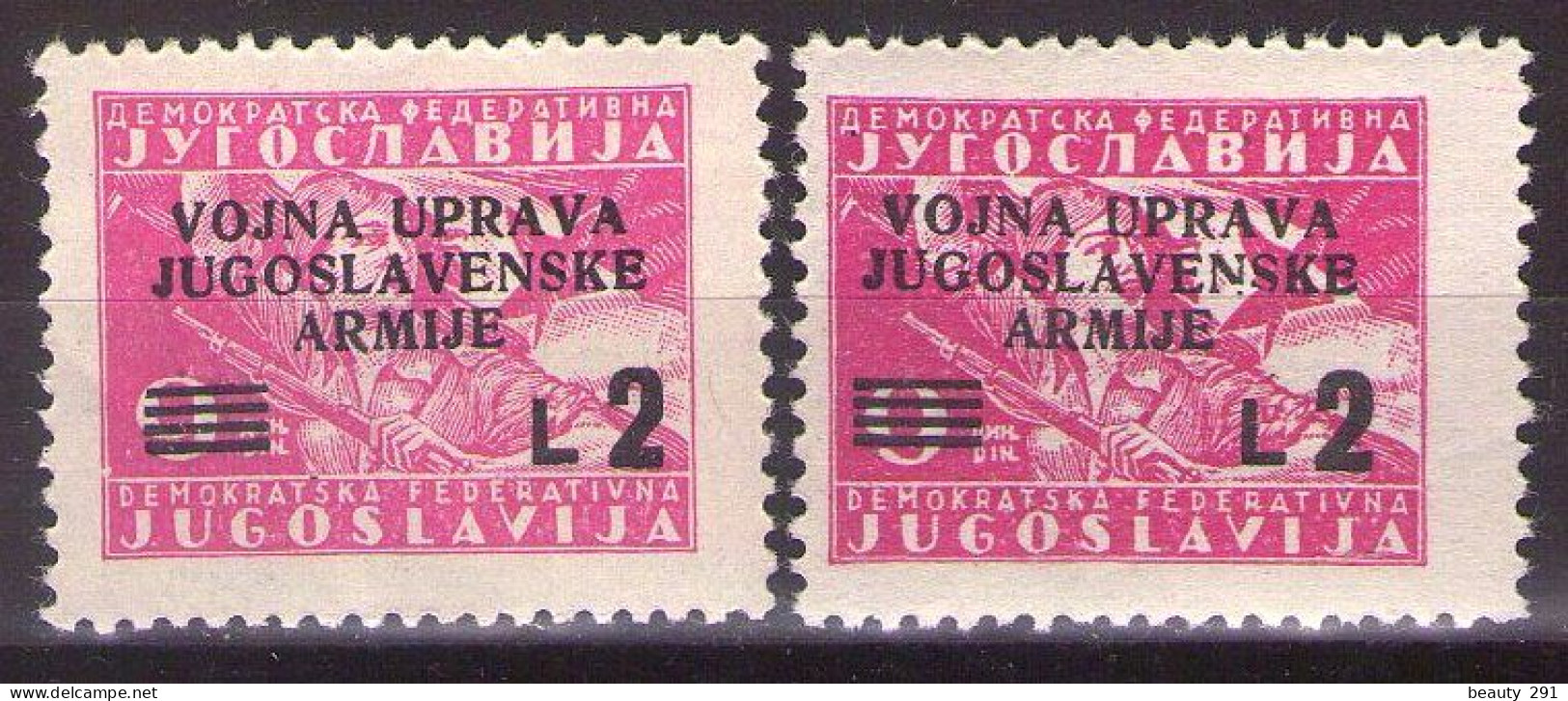 1947 ISTRIA E LITORALE SLOVENO,AMMINISTRAZIONE MILITARE JUGOSLAVA ,Sass. 69 MNH**VF - Jugoslawische Bes.: Slowenische Küste