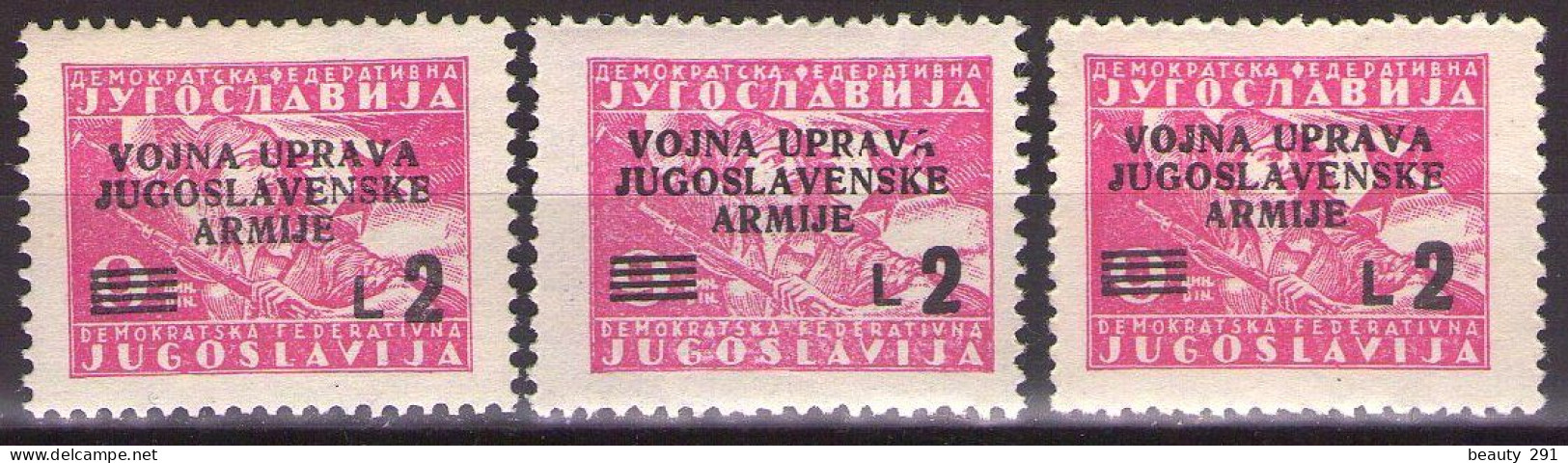 1947 ISTRIA E LITORALE SLOVENO,AMMINISTRAZIONE MILITARE JUGOSLAVA ,Sass. 69 MNH**VF - Occup. Iugoslava: Litorale Sloveno