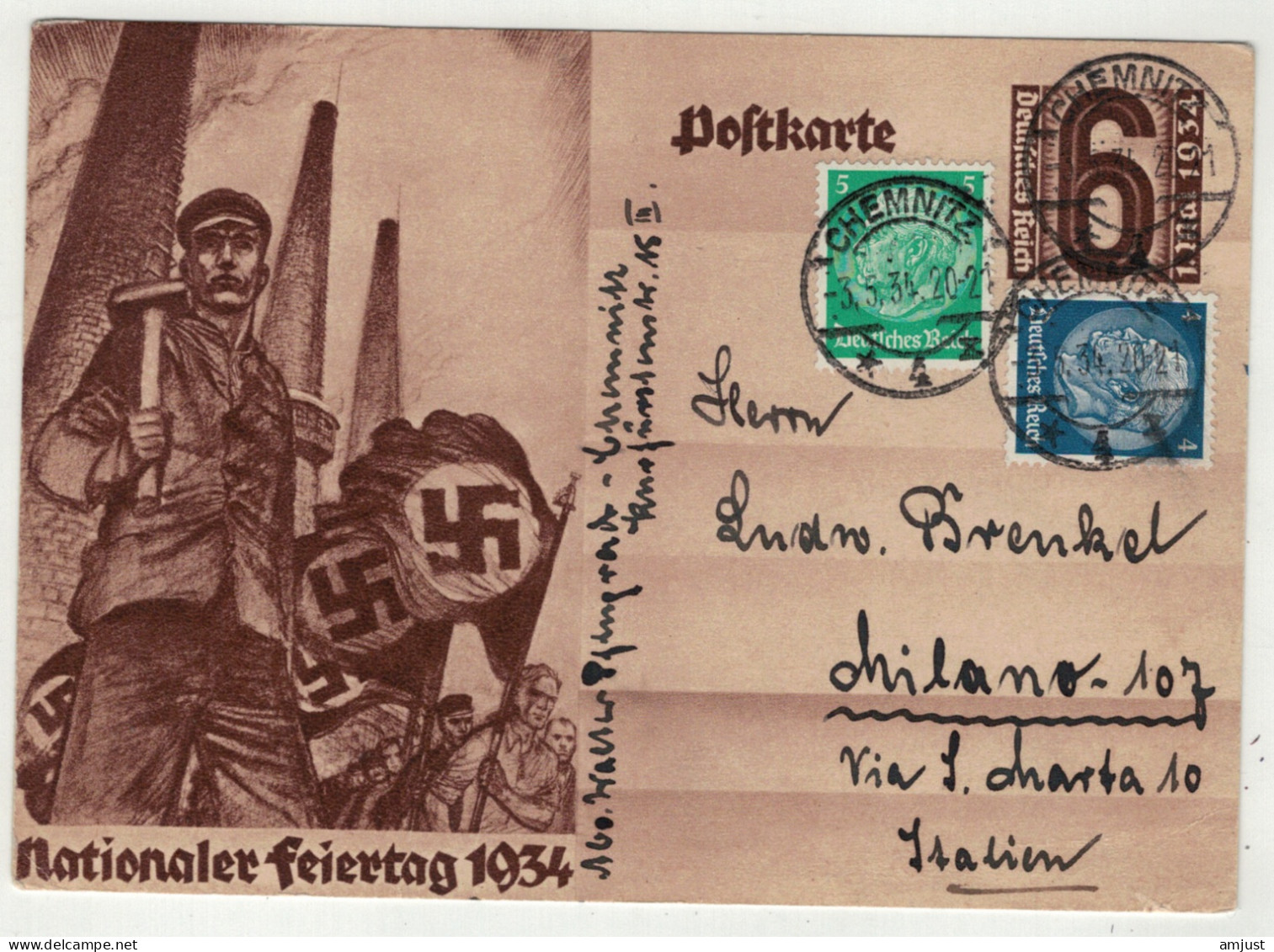 Allemagne // Troisième Reich 1933-1946 // Entier Postal Pour L'Italie - Other & Unclassified