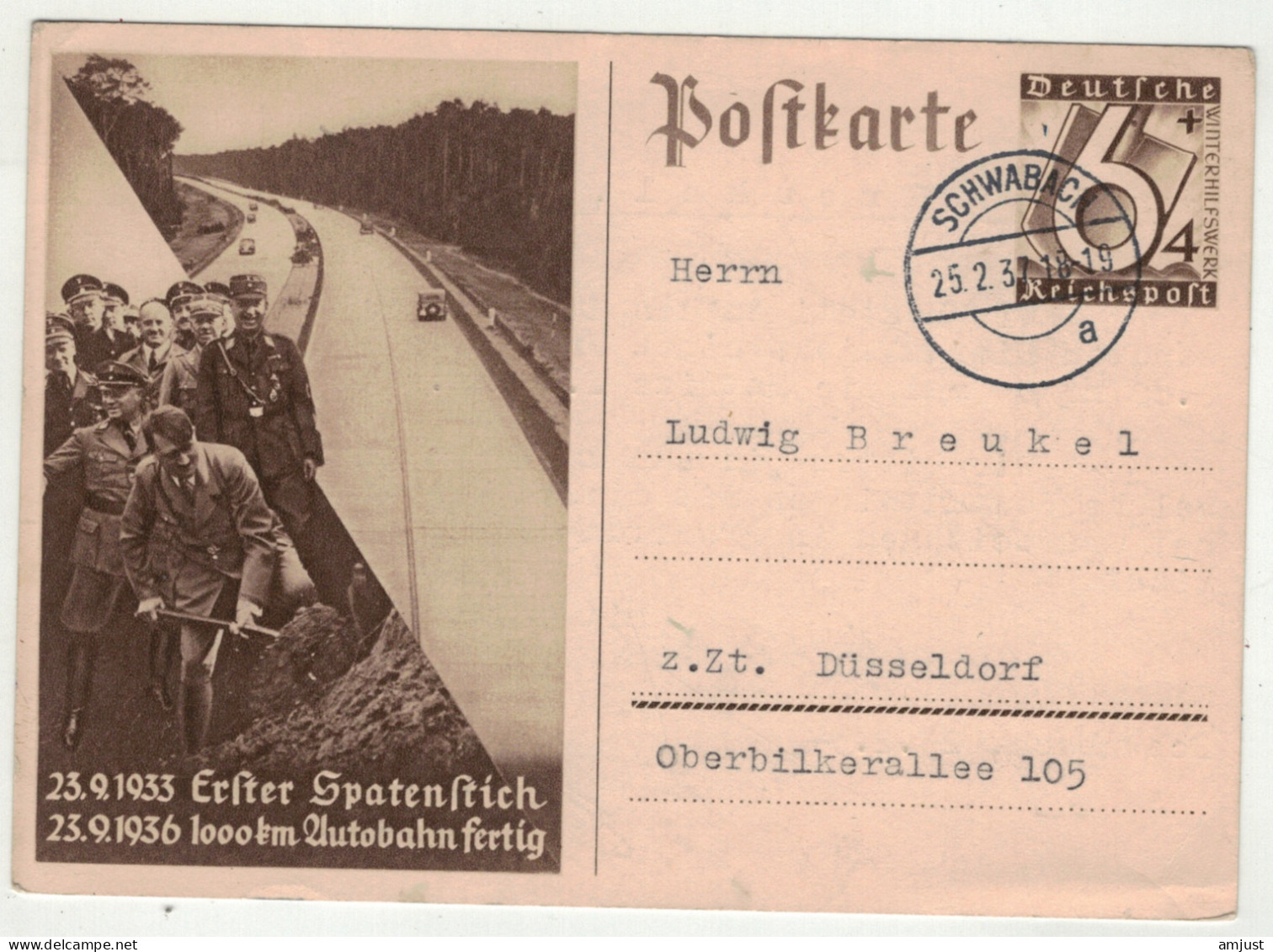 Allemagne // Troisième Reich 1933-1946 // Entier Postal Pour Düsseldorf - Other & Unclassified