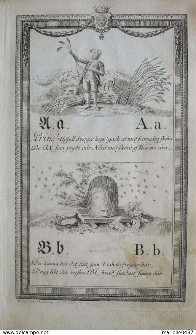 Abécédaire - Livre Pouir Enfants 1827 -  Barnabok - Idiomas Escandinavos