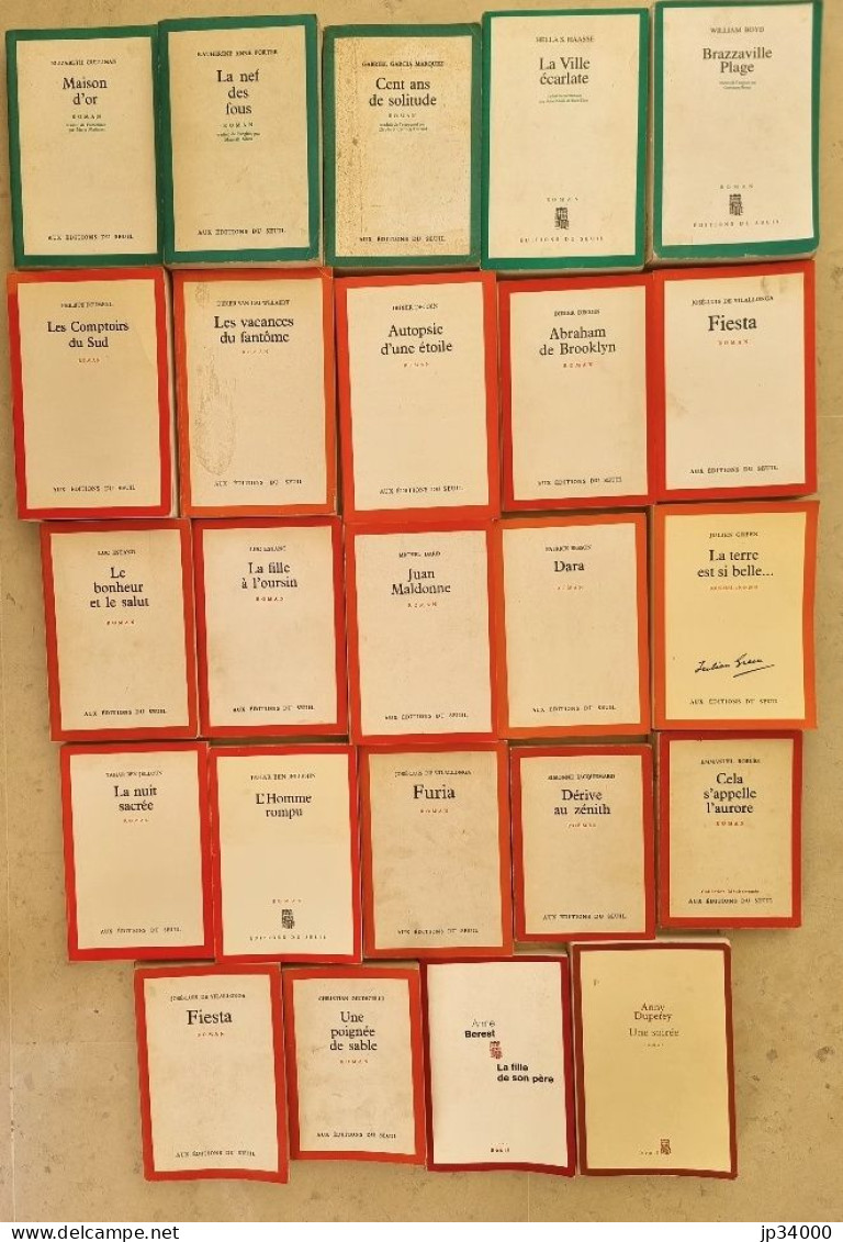 Lot 25 Livres Editions SEUIL (Garcia Marquez, Ben Jelloul, Decoin, Green, Etc.. - Wholesale, Bulk Lots