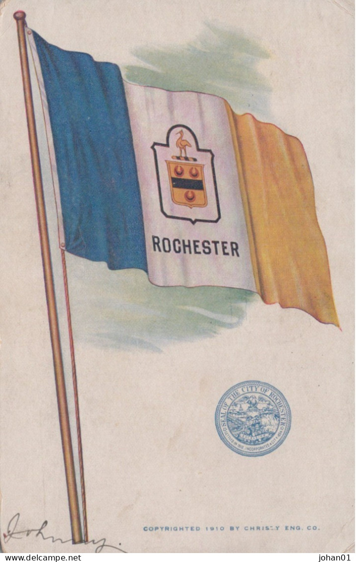 1911 - ROCHESTER - Flag Decorated Postcard - Rochester