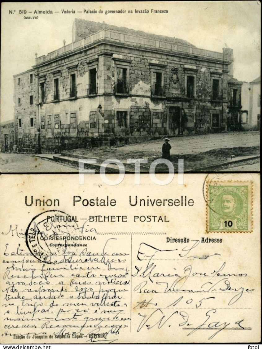 1910 CARTE POSTALE ALMEIDA GUARDA BEIRA ALTA PORTUGAL POSTCARD TARJETA POSTAL STAMPED TIMBRE - Guarda