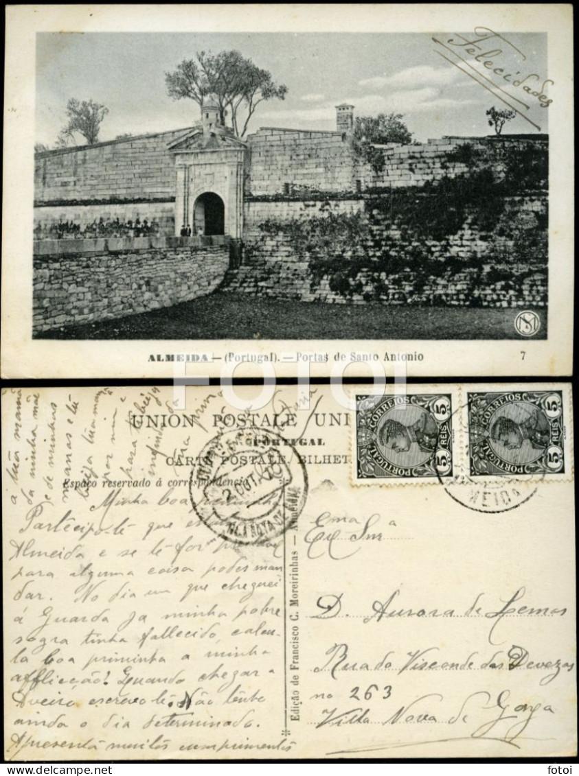 1910 CARTE POSTALE ALMEIDA GUARDA BEIRA ALTA PORTUGAL POSTCARD TARJETA POSTAL STAMPED TIMBRE - Guarda