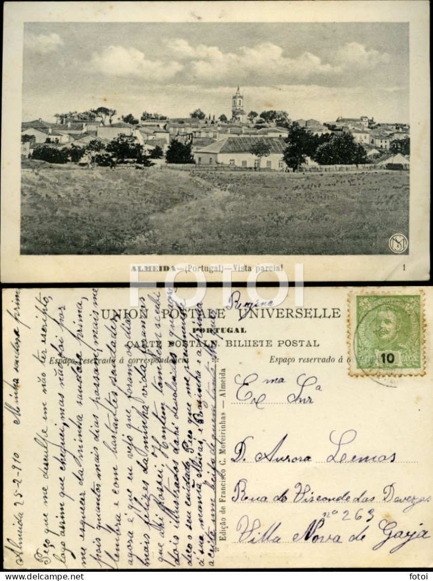 1910 CARTE POSTALE ALMEIDA GUARDA BEIRA ALTA PORTUGAL POSTCARD TARJETA POSTAL STAMPED TIMBRE - Guarda