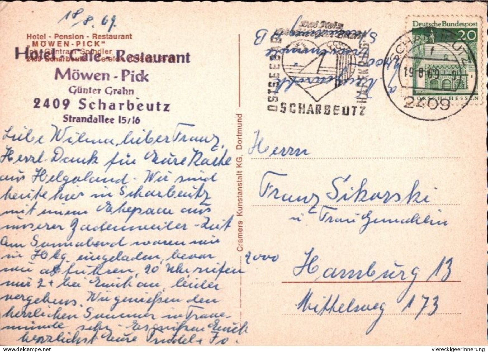 ! 1969 Ansichtskarte Scharbeutz, Strandallee 15, Hotel Möwen-Pick - Scharbeutz