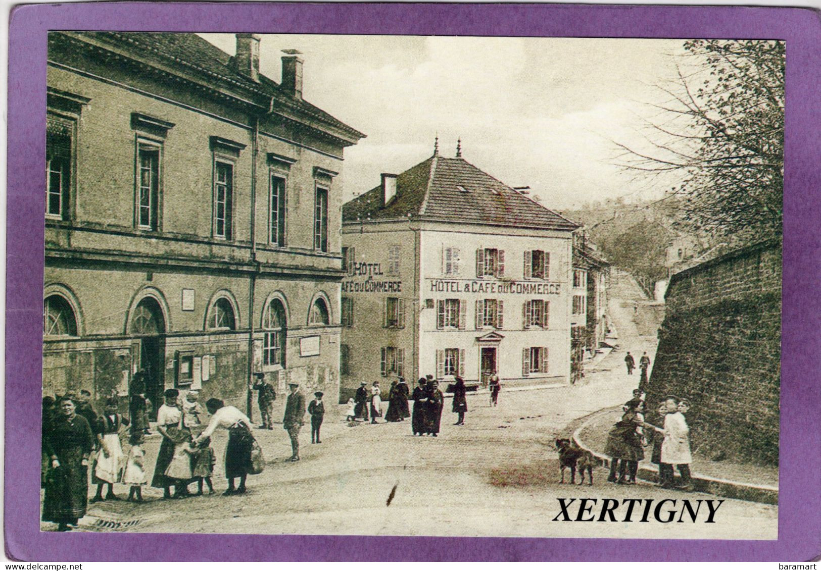 88 XERTIGNY Reproduction D'une Carte Postale L'Hôtel De Ville Sur Flyer Pour Ouverture Magasin  LOGIMARCHÉ - Xertigny