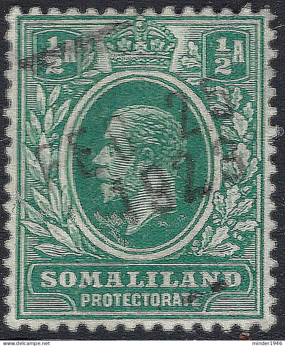 SOMALILAND PROTECTORATE 1921 KGV ½a Blue-Green SG73 FU - Somaliland (Protectorat ...-1959)