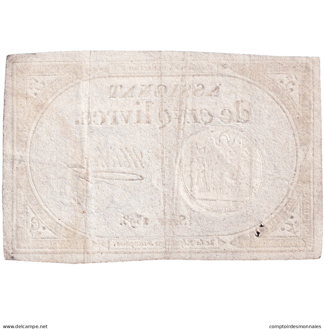 France, 5 Livres, An 2, SERIE 1598, TTB, KM:A76, Lafaurie:171 - Assignate