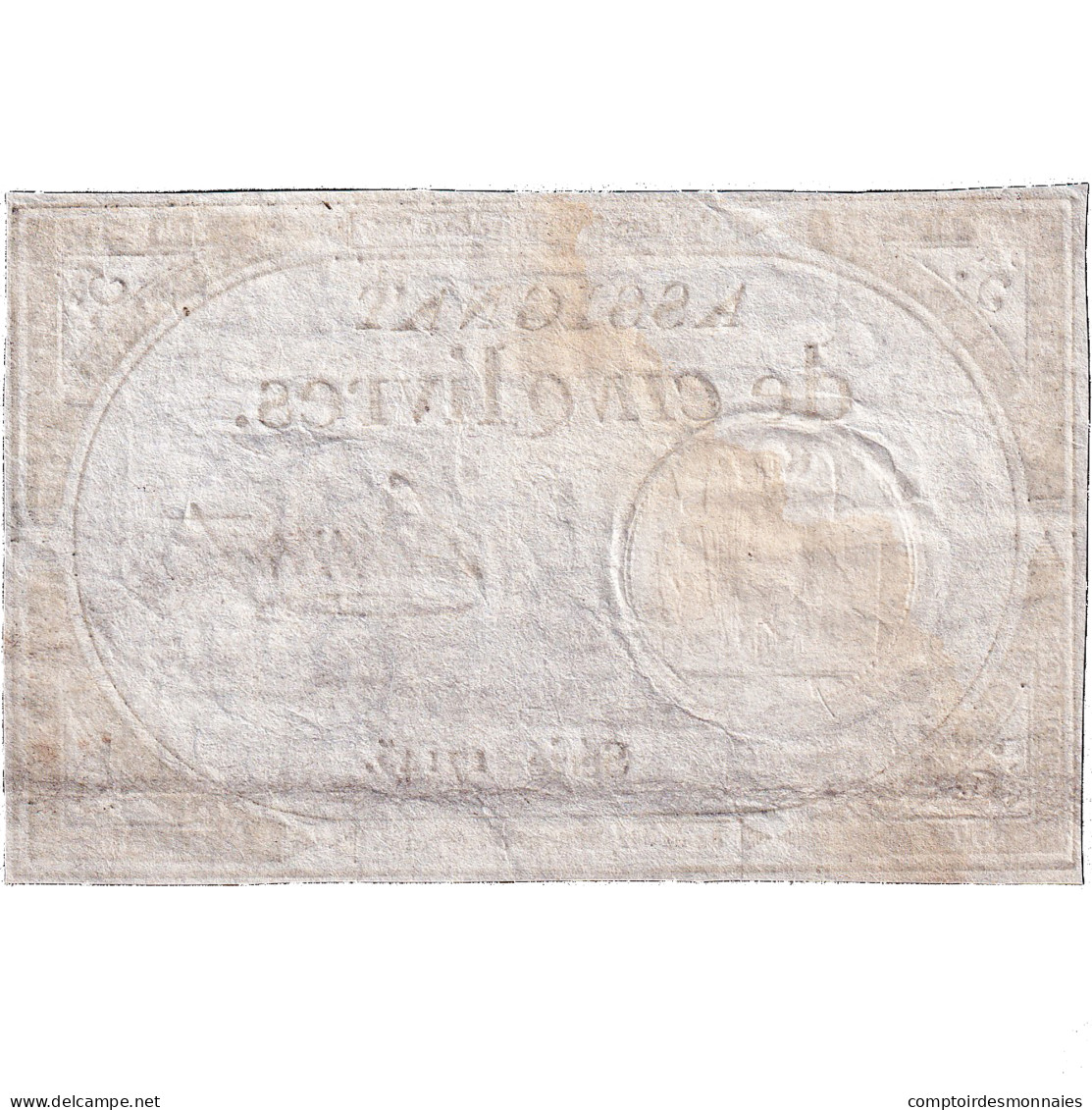 France, 5 Livres, An 2, SERIE 17145, TTB, KM:A76, Lafaurie:171 - Assegnati