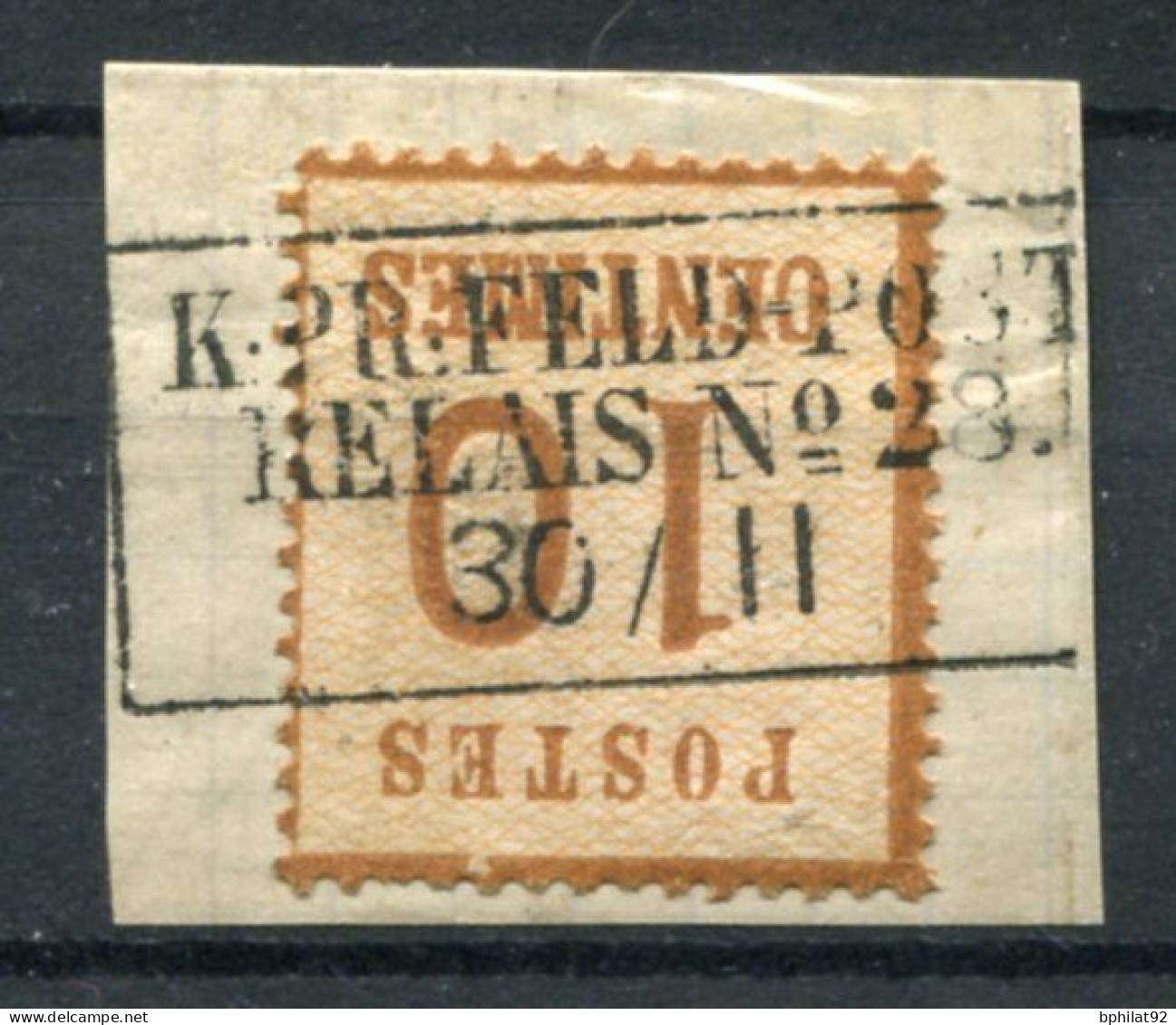 !!! ALSACE LORRAINE, N°5 SUR FRAGMENT CACHET FELDPOST RELAIS 28 ATTIGNY, RETHEL, REIMS - Used Stamps