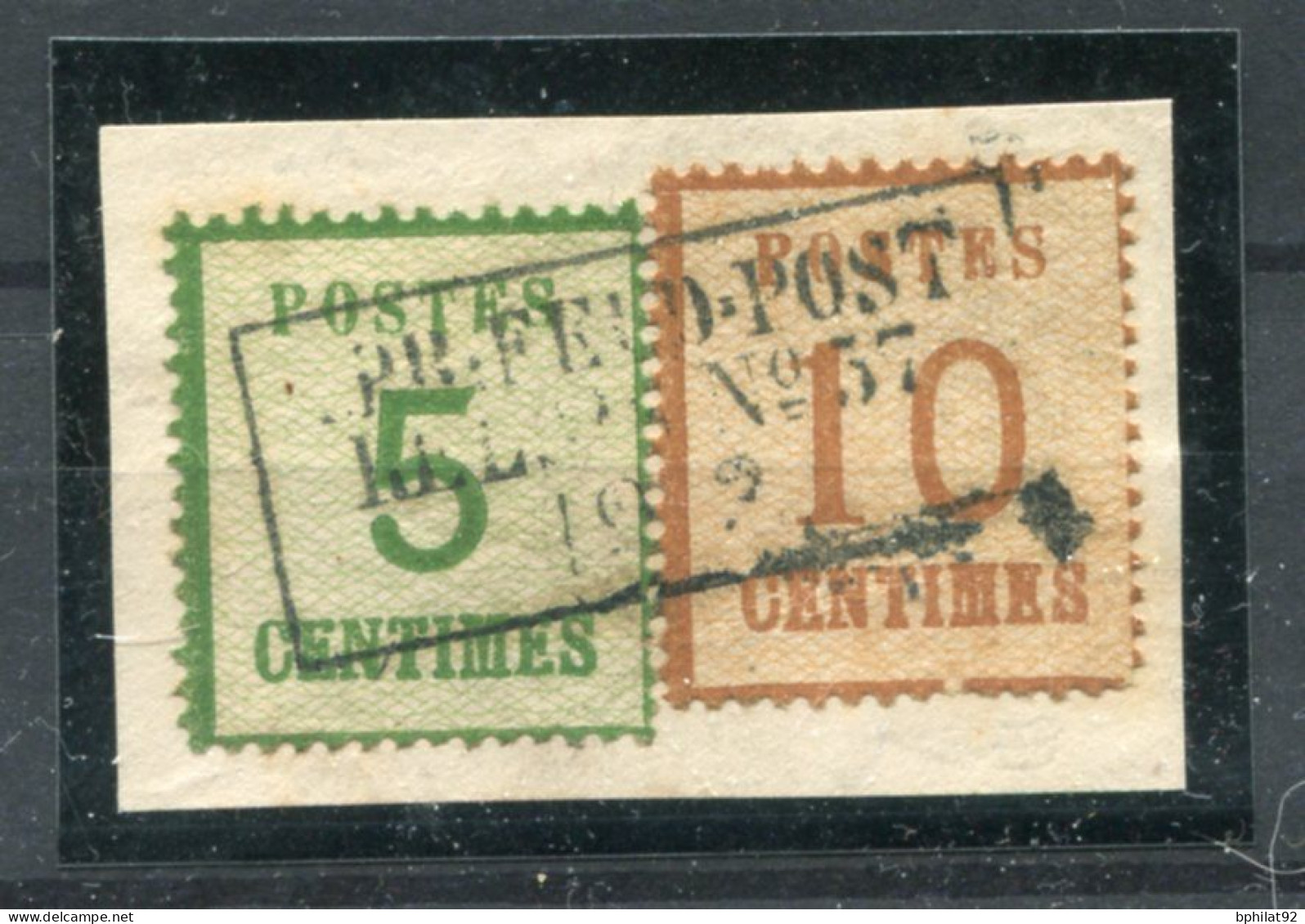 !!! ALSACE LORRAINE, N°4 ET 5 CACHET FELDPOST RELAIS 37 AISNE (CHATEAU THIERRY) OU MEUSE (COMMERCY) - Usati