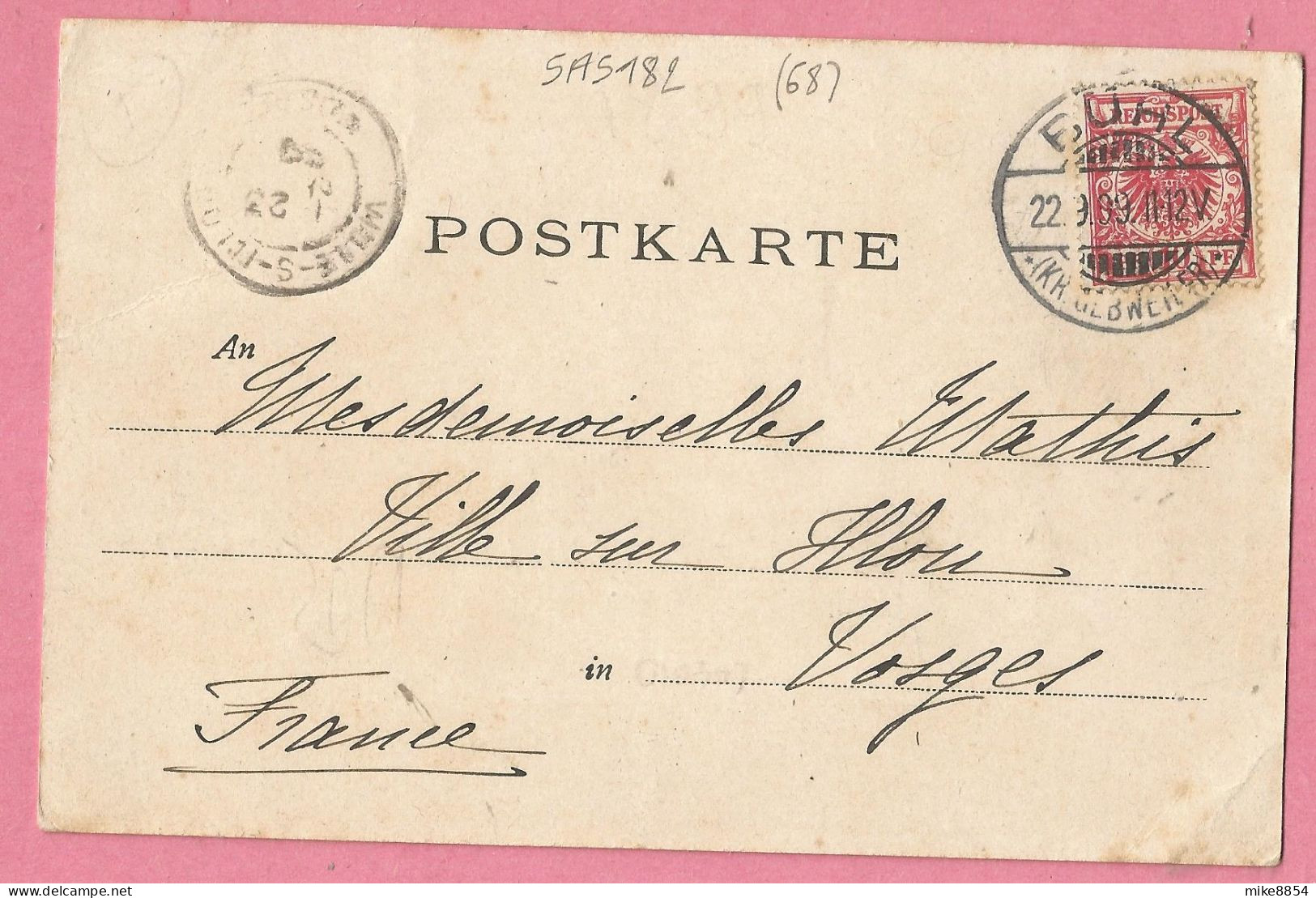 SAS182  CPA  Postkarte  CPA  MURBACH  (Haut-Rhin)   Abtei - Abbaye - Hôtel Murbach (Besitzer Wolff)  1899  ++++ - Murbach