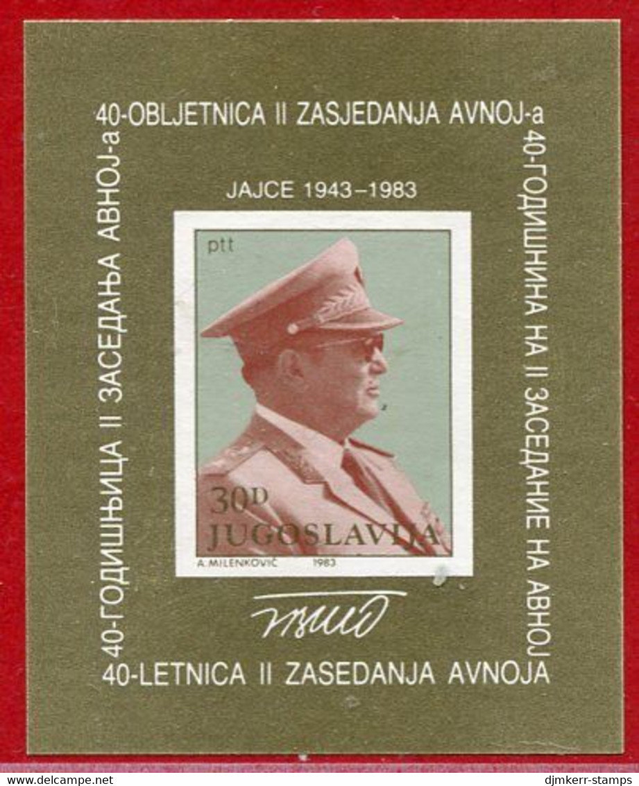 YUGOSLAVIA 1983 AVNOJ  Anniversary Block MNH / **.  Michel Block 23 - Unused Stamps