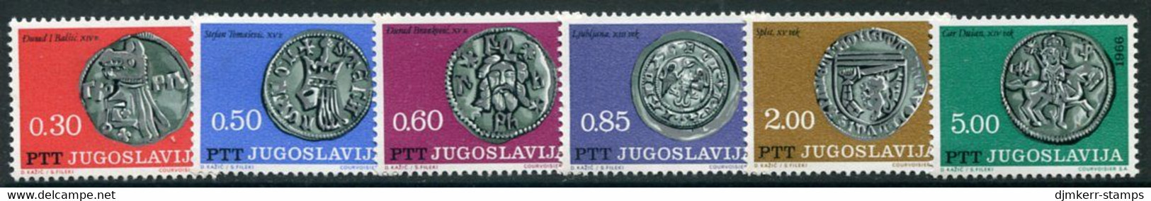 YUGOSLAVIA 1966 Medieval Coins MNH / **.  Michel 1191-96 - Unused Stamps