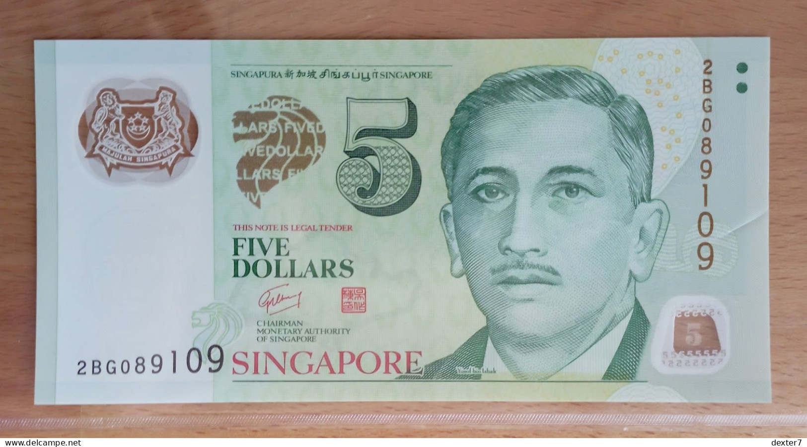 Singapore 5 Dollars 2007 UNC Polymer - Singapore
