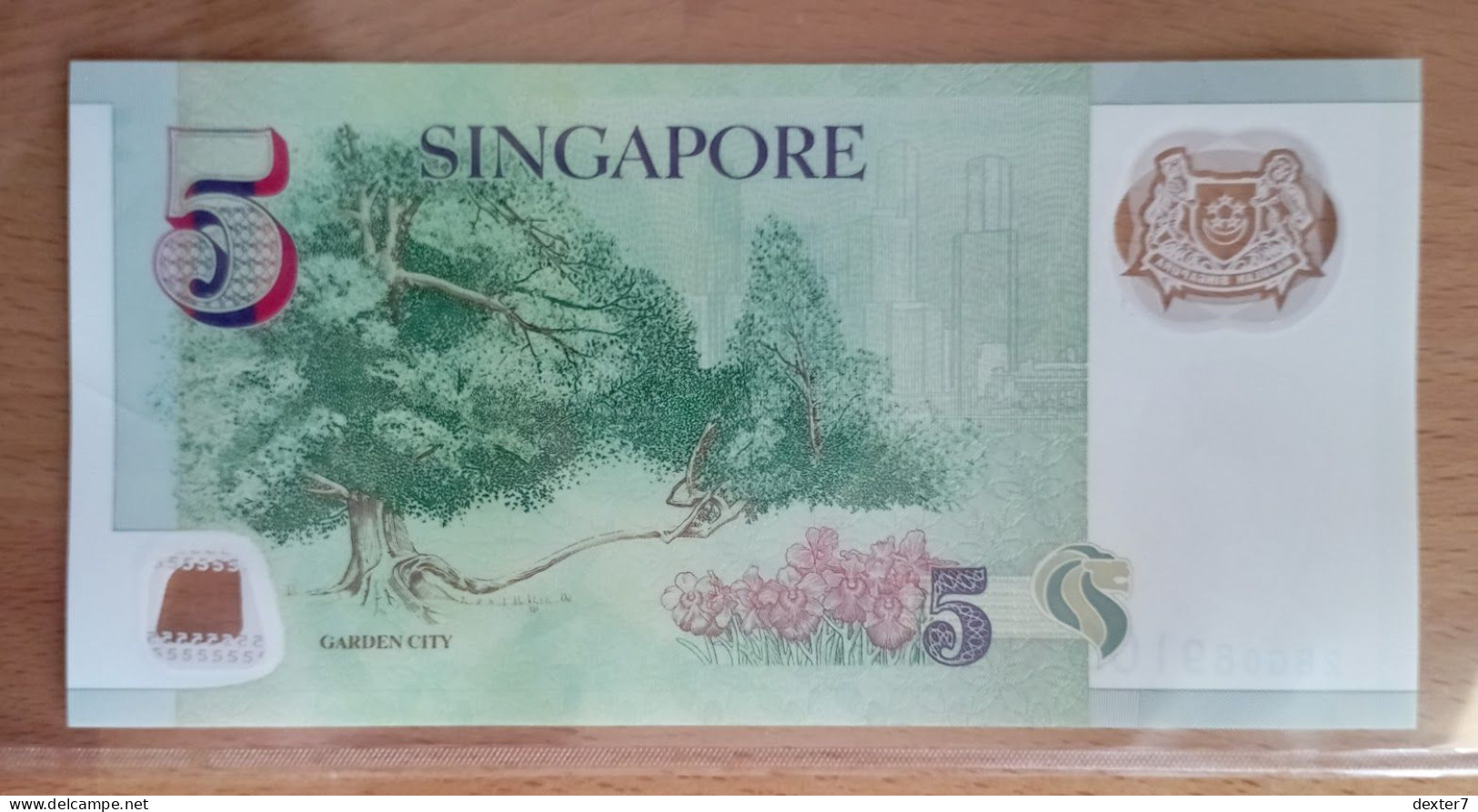 Singapore 5 Dollars 2007 UNC Polymer - Singapur