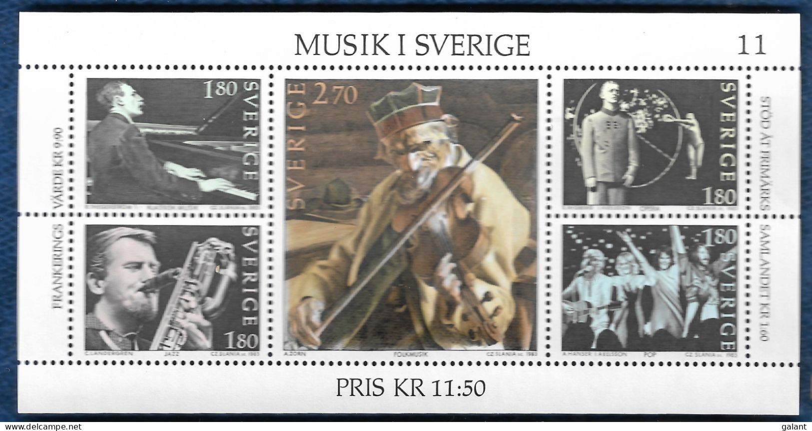 Sweden 1981 Block Mi. 9 Music In Sweden MNH** - Blocks & Sheetlets