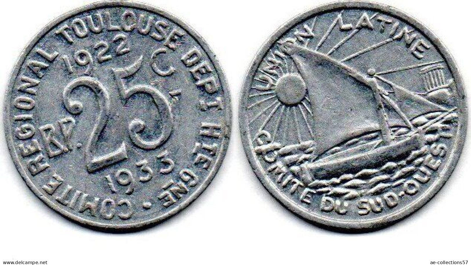 MA 25152  / Toulouse 25 Centimes 1922-1933 TTB - Noodgeld