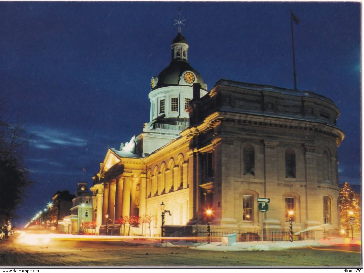 Kingston - Ontario - Canada - Kingston City Hall - Night Reflection In December - Formato Grande Non Viaggiata – FE390 - Kingston
