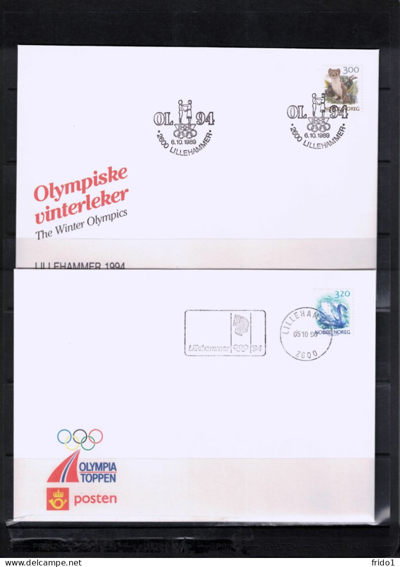 Norway 1989-1991 Olympic Games Lillehammer 4 Different Interesting Covers - Winter 1994: Lillehammer