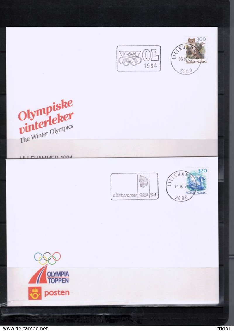 Norway 1989-1991 Olympic Games Lillehammer 4 Different Interesting Covers - Winter 1994: Lillehammer