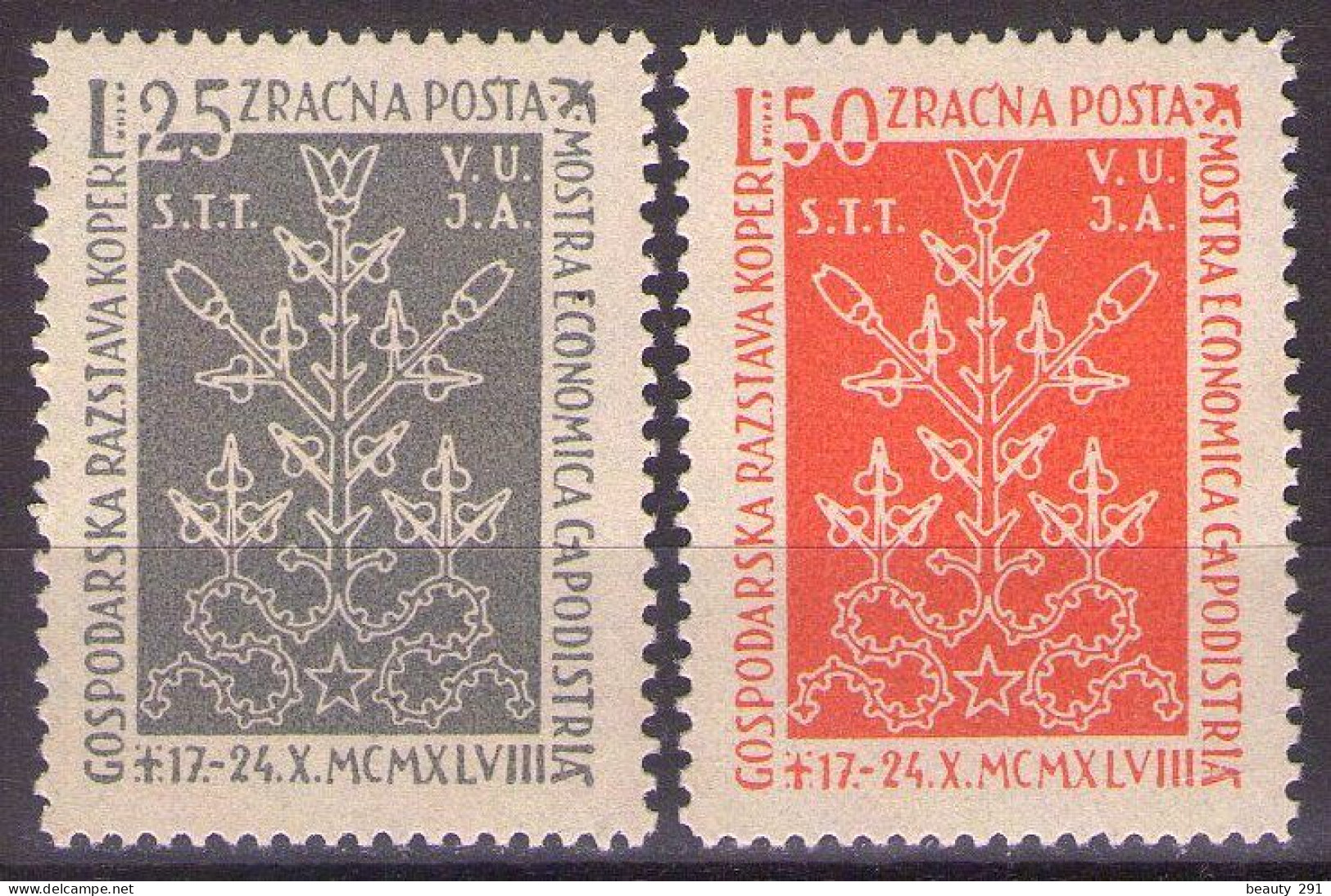 ITALIA - Trieste-Zona B - Posta Aerea 1948 Mi 2-3 MVLH* - Nuevos