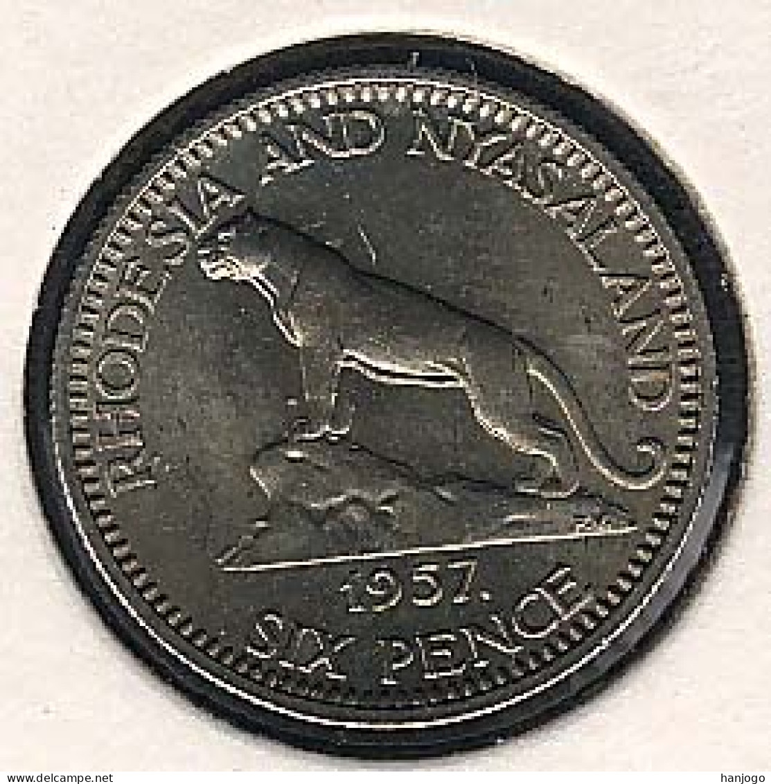 Rhodesien + Njassaland, 6 Pence 1957, UNC! - Rhodesia
