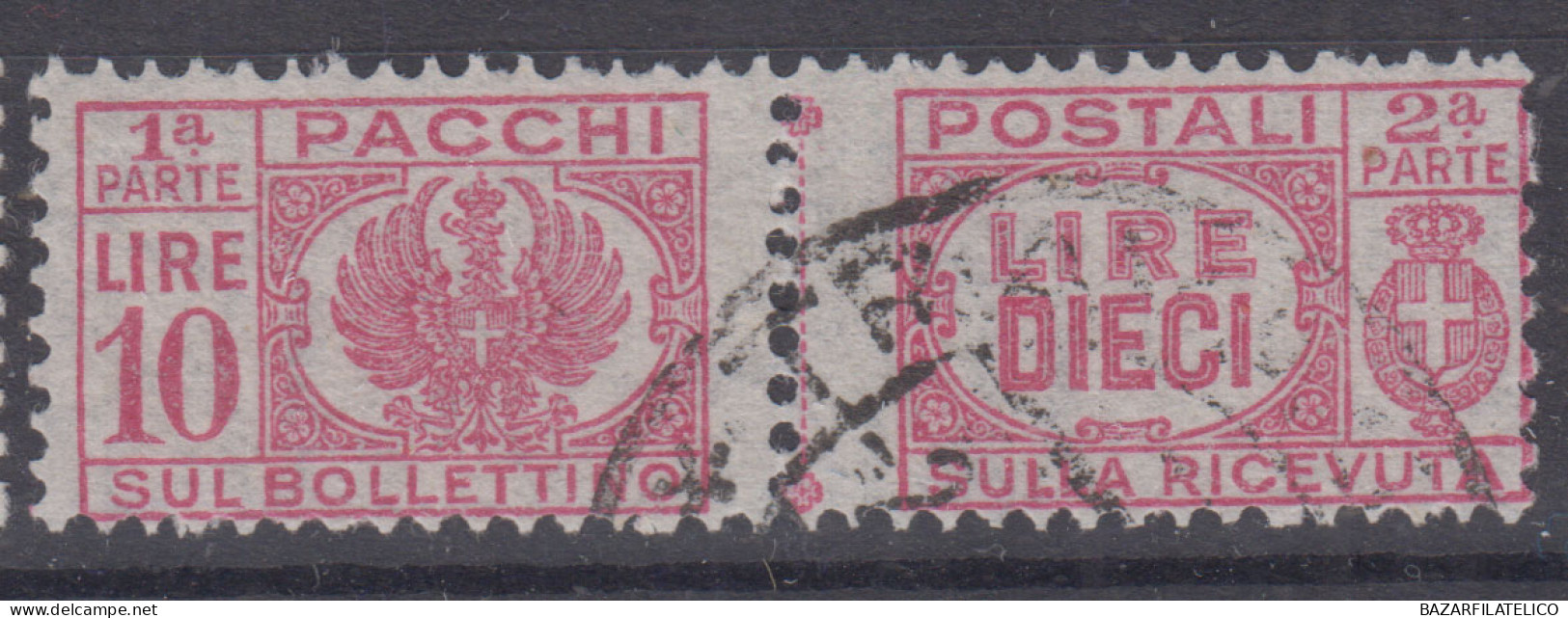 LUOGOTENENZA 1946 PACCHI POSTALI 10 LIRE N.64 USATO - Used