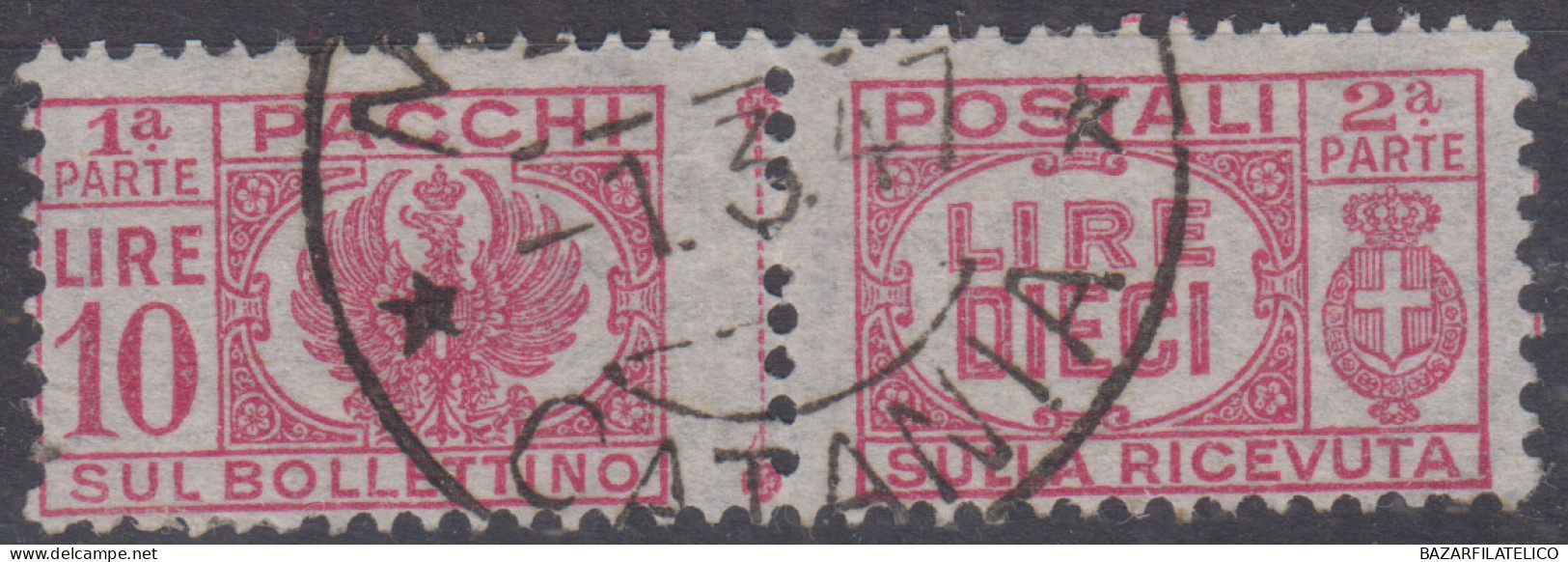 LUOGOTENENZA 1946 PACCHI POSTALI 10 LIRE N.64 USATO - Gebraucht