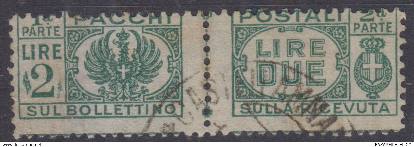 LUOGOTENENZA 1946 PACCHI POSTALI 2 LIRE N.61 USATO - Oblitérés