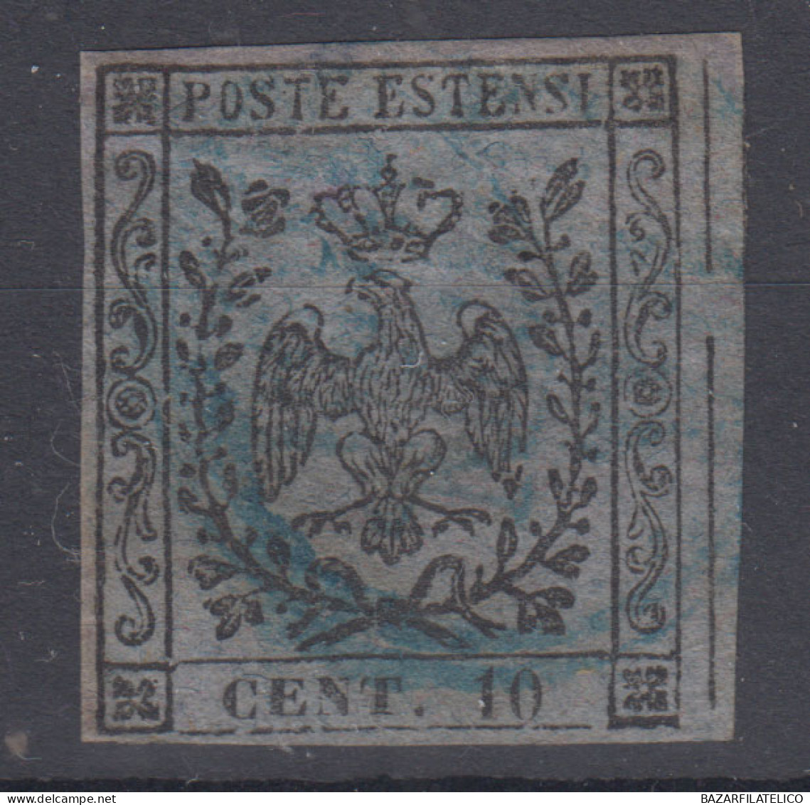 MODENA 1855-57 10 CENTESIMI N.4 USATO MARGINATO - Modena