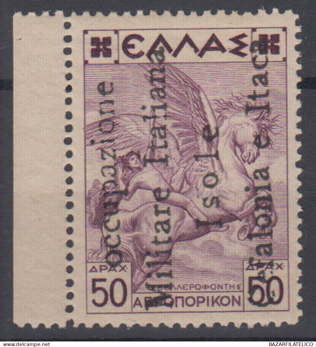 OCCUPAZIONI ITACA 1941 P/A 50 D. N.10 "O" MINUSCOLA G.I MNH** CERT. RARITA' - Cefalonia & Itaca