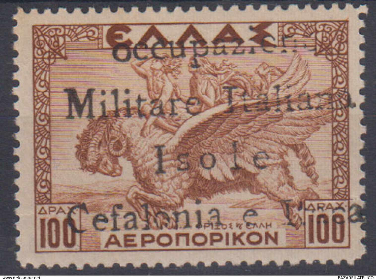 OCCUPAZIONI ITACA 1941 POSTA AEREA 100 D. N.11 G.I MNH** 2 CERT. RARITA' - Cefalonia & Itaca