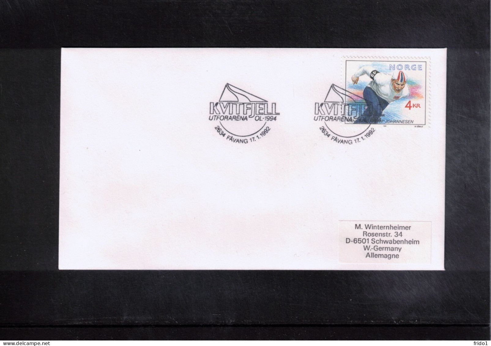 Norway 1992 Olympic Games Lillehammer - Kvitfjell Interesting Cover - Winter 1994: Lillehammer