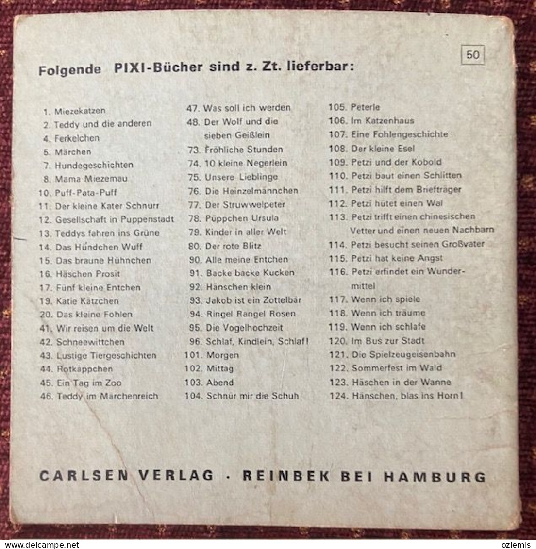 WENN ICH TRAUME ,FOLGENDE PIXI-BUCHER SIND Z.ZT.LIEFERBAR,CARLSEN VERLAG-REINBEK BEI HAMBURG - Jugend