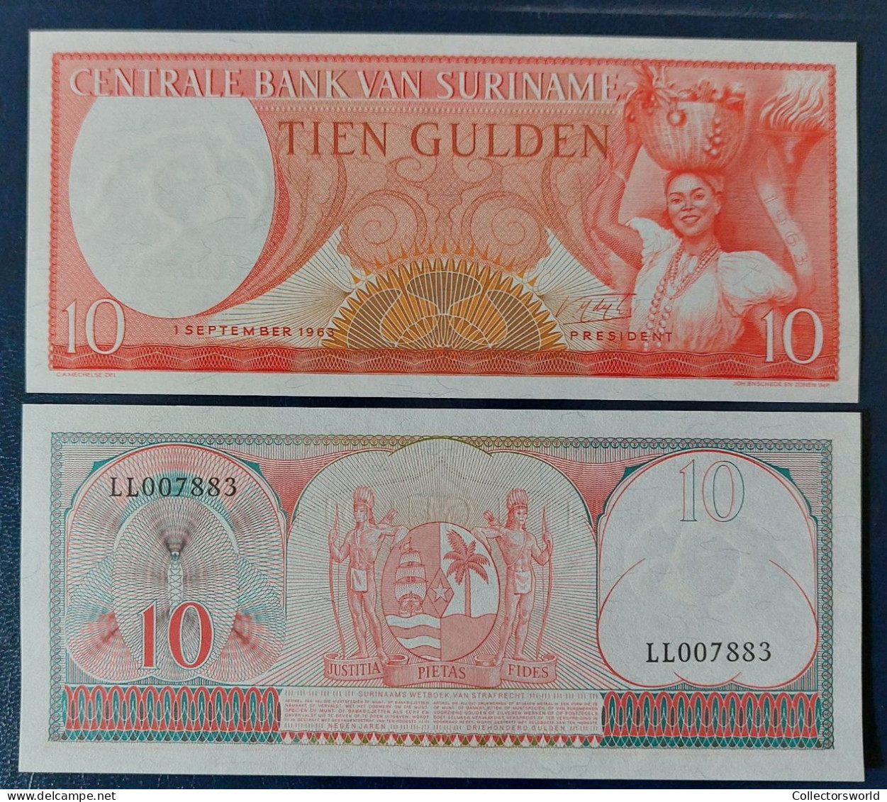 Surinam 10 Gulden / Guilders 1963 P121 UNC - Surinam