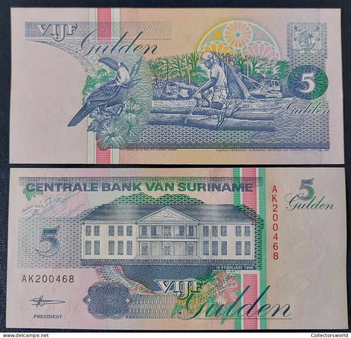 Surinam 5 Gulden / Guilders 1998 P139 UNC - Surinam