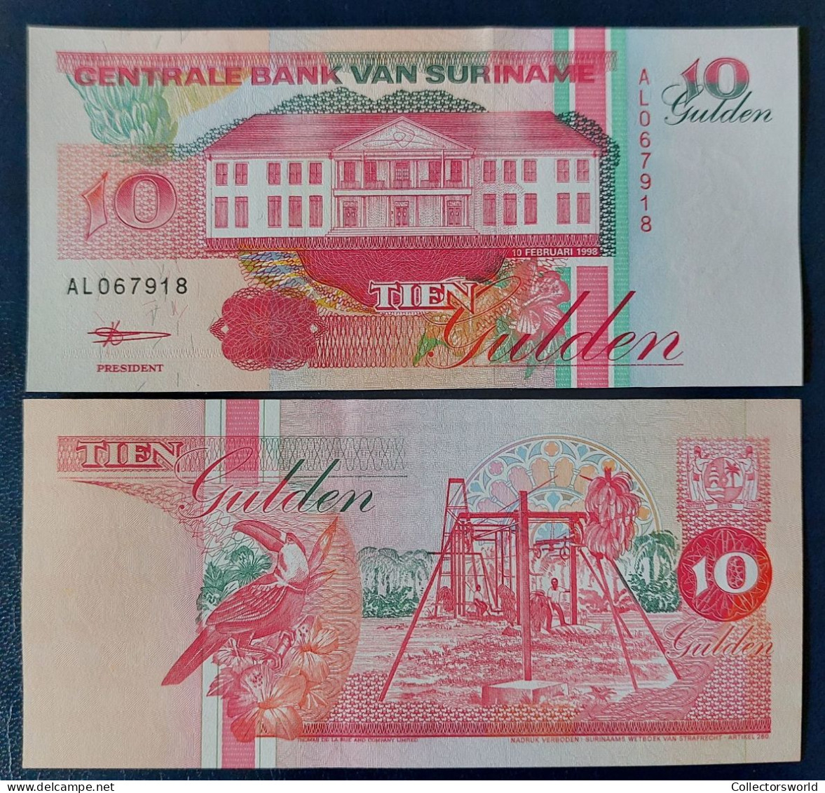 Surinam 10 Gulden / Guilders 1998 P137 UNC - Suriname